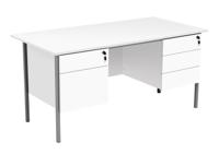Eco 18 Rectangular Desk with 2 Drawer and 3 Drawer Pedestal 1800 X 750 White/Black