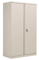 Bisley Essentials Steel Double Door Cupboard 1585mm High Goose Grey