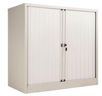 Bisley Essentials Steel Side Open Tambour 1015mm High Matching Shutter Doors Goose Grey