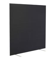 1600W X 1800H Upholstered Floor Standing Screen Straight Black