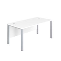 Goal Post Rectangular Desk 1400X600 White/Silver