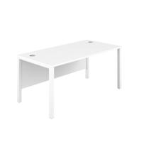 Goal Post Rectangular Desk 1400X600 White/White
