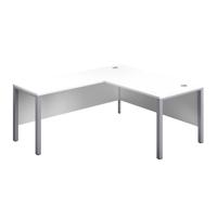 Goal Post Left Hand Return Desk  1600X800 White/Silver