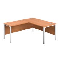 Goal Post Left Hand Return Desk  1800X800 Beech/White