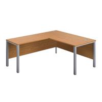 Goal Post Left Hand Return Desk  1800X800 Nova Oak/Silver
