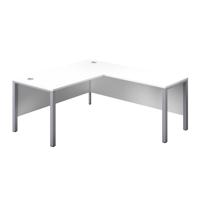 Goal Post Right Hand Return Desk  1800X800 White/Silver
