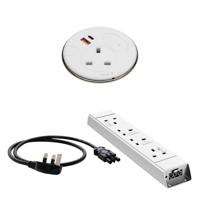 Malmo In Desk Grommet Power Bundle White