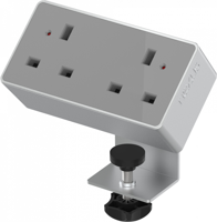 Desktop Power Module 2 Outlets No USB Silver/Grey