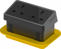 Rectangular In-Desk Power Module 1 Outlet No USB Black/Black