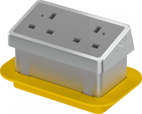 Rectangular In-Desk Power Module 1 Outlet No USB Silver/Grey