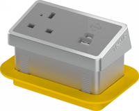 Rectangular In-Desk Power Module 1 Outlet Synapse™ 100W USB-C, 27W USB-A Silver/Grey