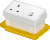 Rectangular In-Desk Power Module 1 Outlet Synapse™ 100W USB-C, 27W USB-A White/White