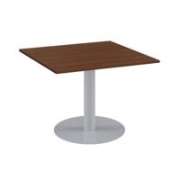 One Contract Square Meeting Table 1000 x 1000 Dark Walnut/Silver