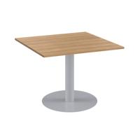One Contract Square Meeting Table 1000 x 1000 Nova Oak/Silver