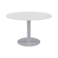 One Contract Circular Meeting Table 1000 Diameter White/Silver