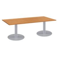 One Contract Rectangular Meeting Table 1800 x 800 Beech/Silver