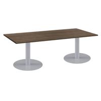 One Contract Rectangular Meeting Table 1800 x 800 Dark Walnut/Silver