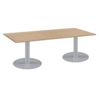 One Contract Rectangular Meeting Table 1800 x 800 Nova Oak/Silver