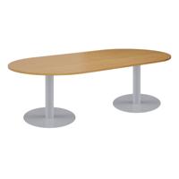 One Contract Radial End Meeting Table 2400 X 1000 Nova Oak/Silver
