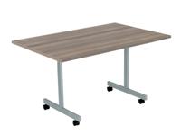 One Eighty Rectangular Tilting Table 1200 X 700 Grey Oak/Silver