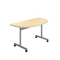One Eighty D-End Tilting Table (FSC) 1400 X 700 Maple/Silver