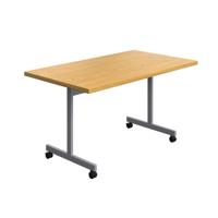One Eighty Rectangular Tilting Table (FSC) 1400 X 800 Nova Oak/Silver