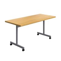 One Eighty Rectangular Tilting Table (FSC) 1600 X 700 Nova Oak/Silver