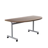 One Eighty D-End Tilting Table (FSC) 1600 X 800 Dark Walnut/Silver