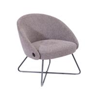 Pocket Reception Chair Black Wire Base Grey Fabric