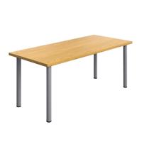 One Fraction Plus Rectangular Meeting Table (FSC) 1800X800 Nova Oak/Silver