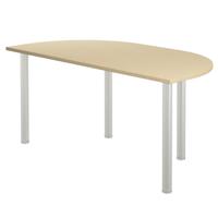 One Fraction Plus Rectangular Meeting Table with D-End (FSC) 1600X800 Maple/Silver