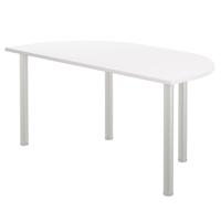 One Fraction Plus Rectangular Meeting Table with D-End (FSC) 1600X800 White/Silver