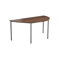 Semicircular Multipurpose Table 1600 X 800 Dark Walnut/Silver