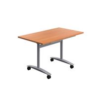 One Rectangular Tilting Table (FSC) 1200 X 700 Beech/Silver