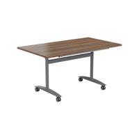 One Rectangular Tilting Table (FSC) 1200 X 700 Dark Walnut/Silver