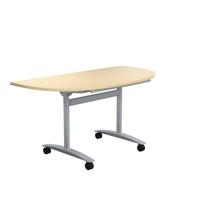 One D-End Tilting Table (FSC) 1400 X 700 Maple/Silver