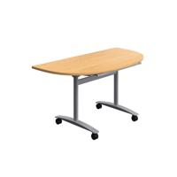One D-End Tilting Table (FSC) 1400 X 700 Nova Oak/Silver