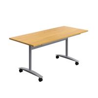 One Rectangular Tilting Table (FSC) 1600 X 700 Nova Oak/Silver
