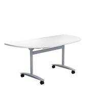 One D-End Tilting Table (FSC) 1600 X 800 White/Silver