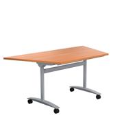 One Trapezoidal Tilting Table 1600 X 800 Beech/Silver