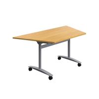 One Trapezoidal Tilting Table 1600 X 800 Nova Oak/Silver