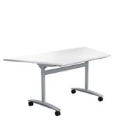 One Trapezoidal Tilting Table 1600 X 800 White/Silver