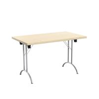 One Union Rectangular Folding Table (FSC) 1200 X 700 Maple/Chrome