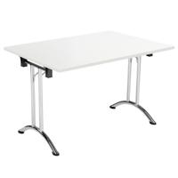 ONE UNION RECTANGULAR FOLDING TABLE 1200 X 700 WHITE/CHROME