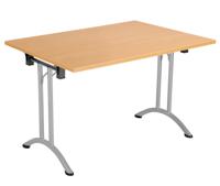 One Union Rectangular Folding Table 1200 X 700 Beech/Silver