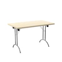 One Union Rectangular Folding Table (FSC) 1200 X 700 Maple/Silver