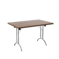 One Union Rectangular Folding Table (FSC) 1200 X 800 Dark Walnut/Chrome