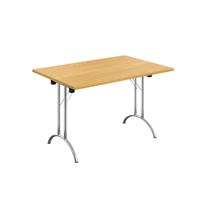 One Union Rectangular Folding Table (FSC) 1200 X 800 Nova Oak/Chrome