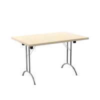 One Union Rectangular Folding Table (FSC) 1200 X 800 Maple/Silver