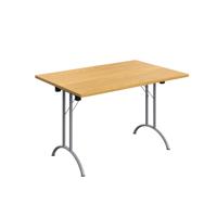 One Union Rectangular Folding Table (FSC) 1200 X 800 Nova Oak/Silver